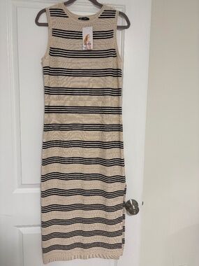 NWT PrettyGarden Striped Knit Midi Dress M